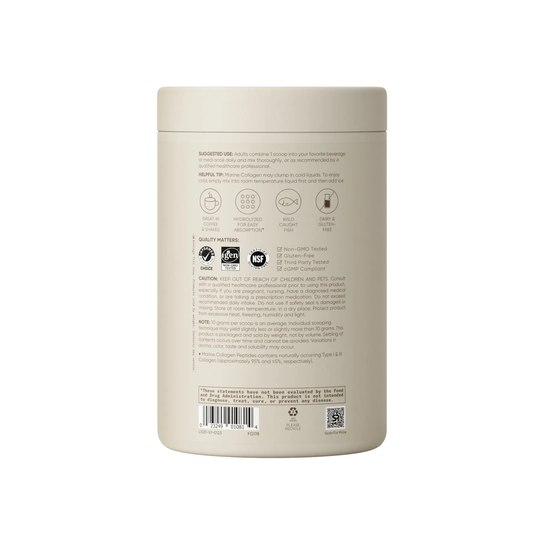 Sports Research Marine Collagen Peptides Powder - Image 3