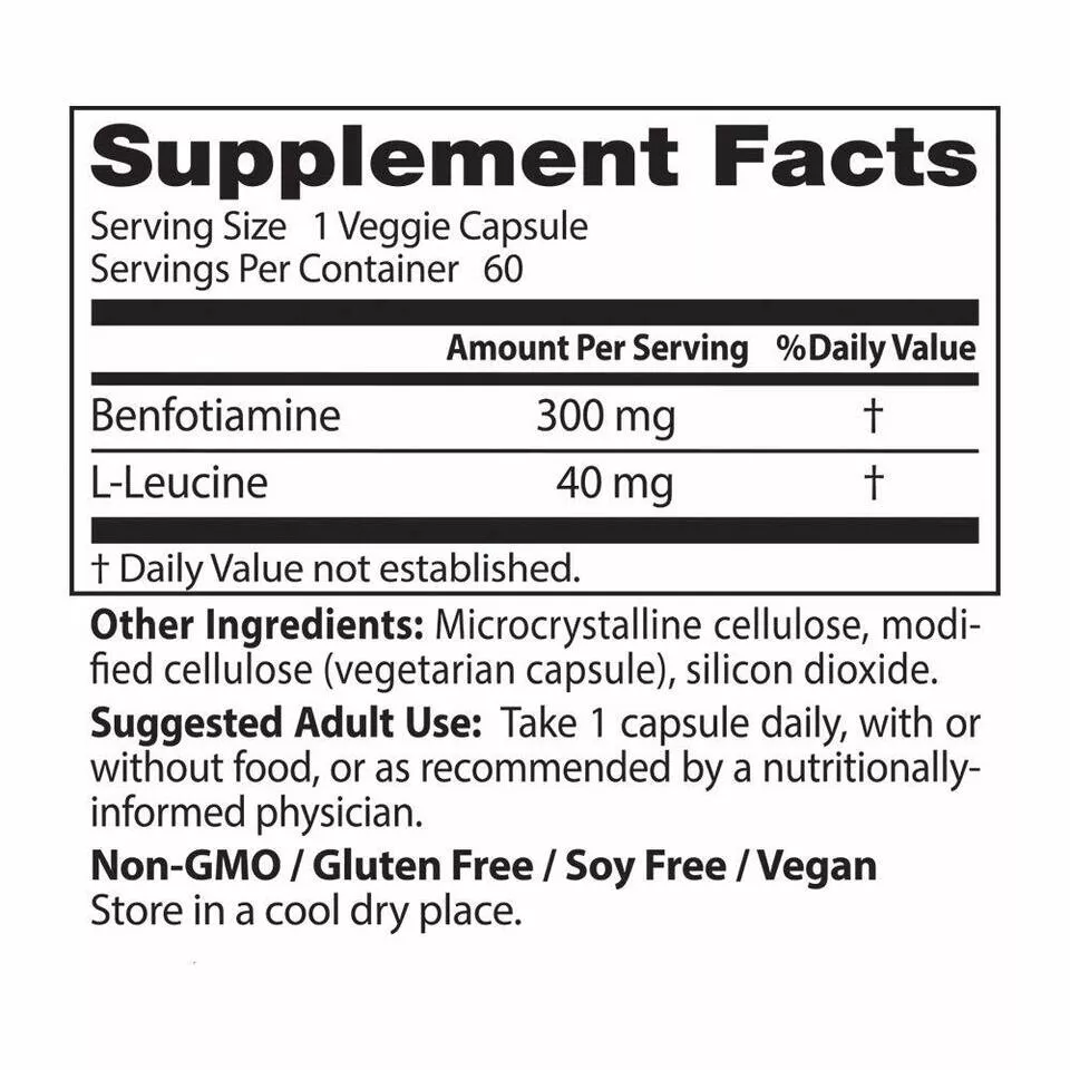 Doctor's Best Benfotiamine 300Mg - Image 2