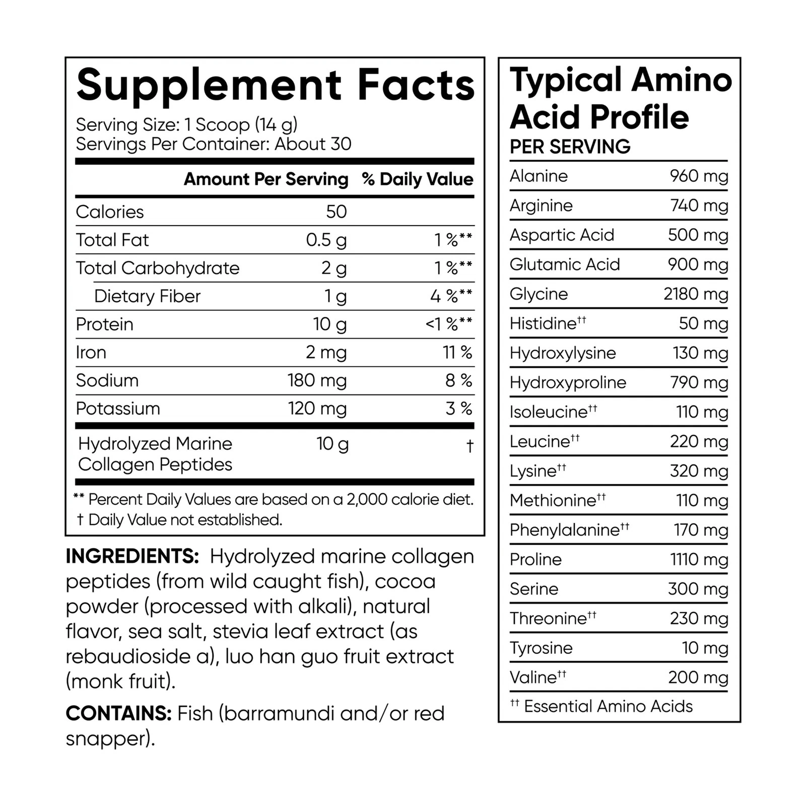 Sports Research Marine Collagen Peptides Dark Chocolate - 30 servings - Image 2