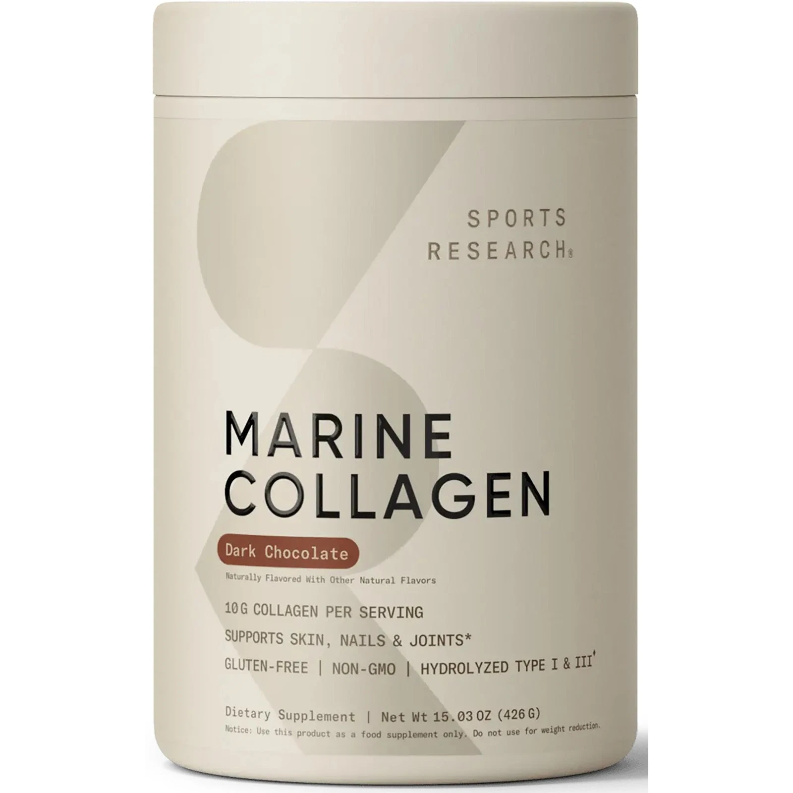 Sports Research Marine Collagen Peptides Dark Chocolate - 30 servings